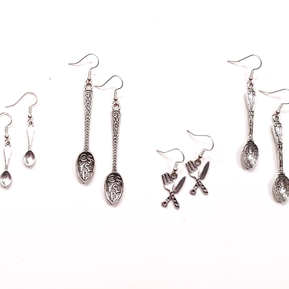 Hypoallergenic 925 Sterling Silver Earrings Spoons - Picture 6 of 6